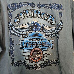 Harley Davidson Sturgis Rally Blue Short Sleeve T-shirt from 2015, Size 2XL